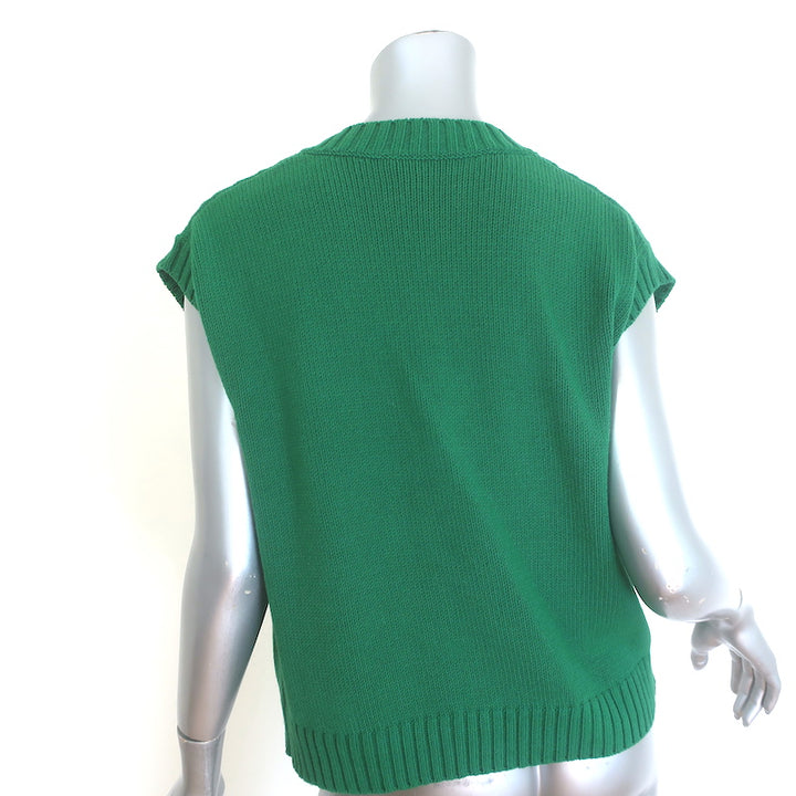 Weekend Max Mara Austria Floral-Embroidered Sweater Vest Green Size Small