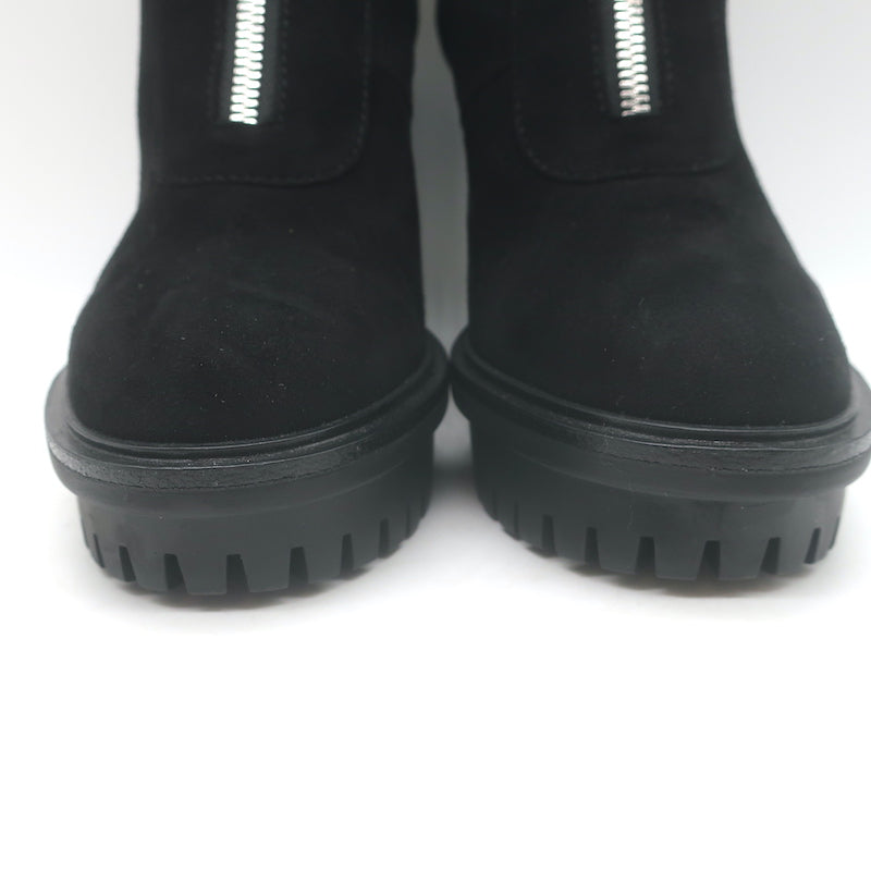Gianvito Rossi Mason Zip-Front Platform Ankle Boots Black Suede Size 36.5 NEW