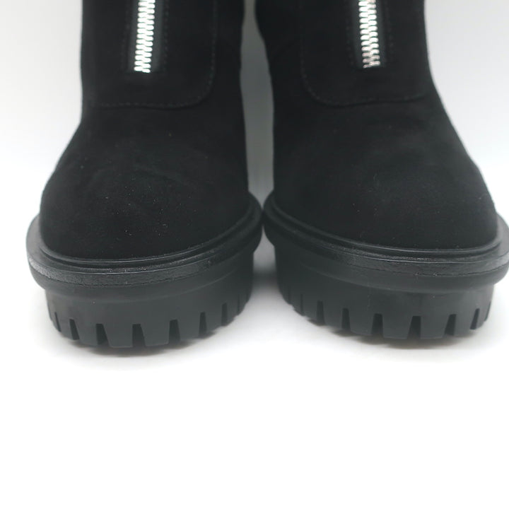 Gianvito Rossi Mason Zip-Front Platform Ankle Boots Black Suede Size 36.5 NEW