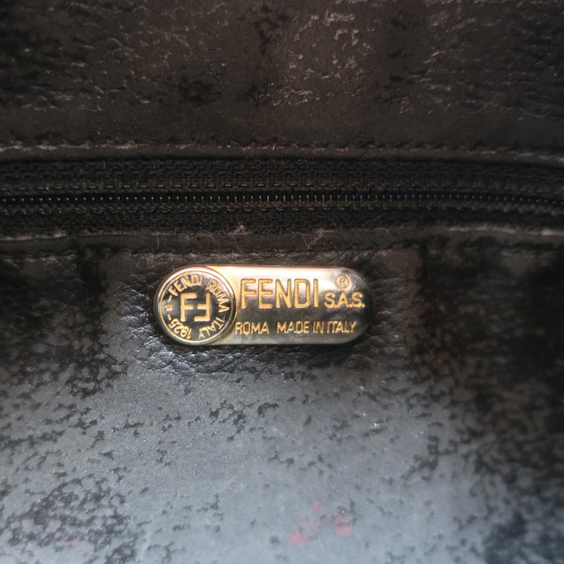 Vintage Fendi FF Zucca Coated Canvas Medium Shoulder Bag Brown