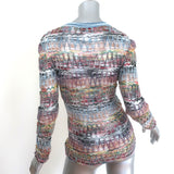 Missoni Crochet Knit V-Neck Sweater Multicolor Mohair-Blend Size 40