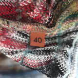 Missoni Crochet Knit V-Neck Sweater Multicolor Mohair-Blend Size 40