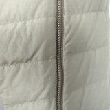 Brunello Cucinelli Asymmetric-Zip Down Puffer Vest Sage Cotton-Silk Size 40