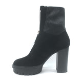 Gianvito Rossi Mason Zip-Front Platform Ankle Boots Black Suede Size 36.5 NEW