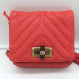 Lanvin Happy Mini Pop Crossbody Bag Red Quilted Leather