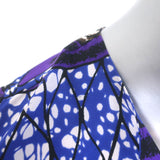 Marni V-Neck Dress Purpe/Blue Printed Crepe Size 38