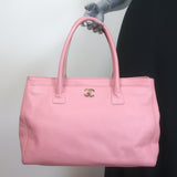 Chanel 2004 Cerf Executive Tote Pink Caviar Leather Large Shoulder Bag