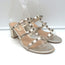 Valentino Rockstud Slide Sandals Gold Metallic Leather Size 36 Open Toe Heels