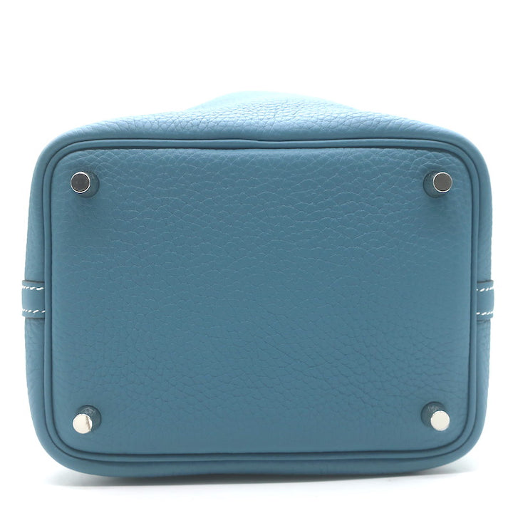 Hermes Picotin Lock 18 Bag Blue Jean Taurillon Clemence Leather NEW