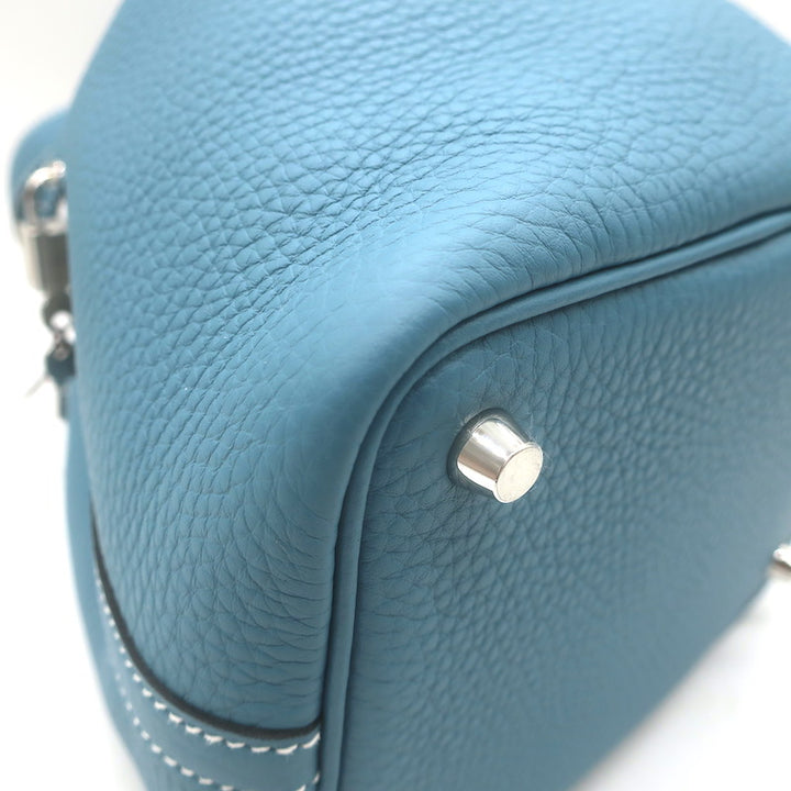 Hermes Picotin Lock 18 Bag Blue Jean Taurillon Clemence Leather NEW