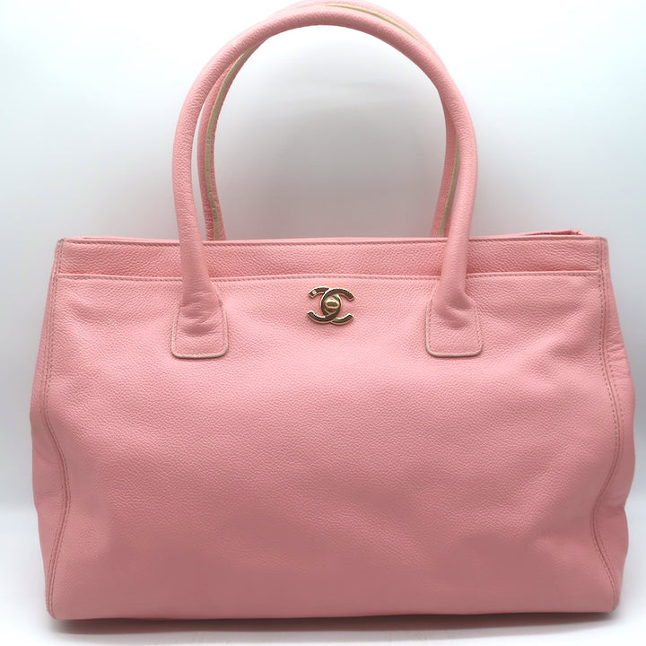Chanel 2004 Cerf Executive Tote Pink Caviar Leather Large Shoulder Bag