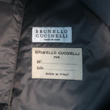 Brunello Cucinelli Asymmetric-Zip Down Puffer Vest Sage Cotton-Silk Size 40