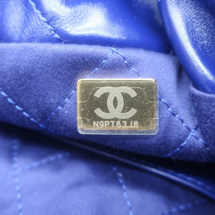 Chanel Mini 22 Hobo Cobalt Blue Shiny Calfskin Leather Crossbody NEW