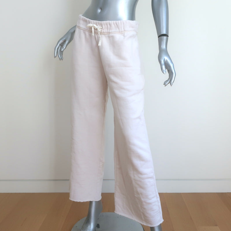 James Perse Wide Leg Cropped Sweatpants Cream Size 3