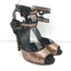 Gucci Glitter Double Ankle Strap Sandals Bronze Size 38.5 Peep Toe Heels