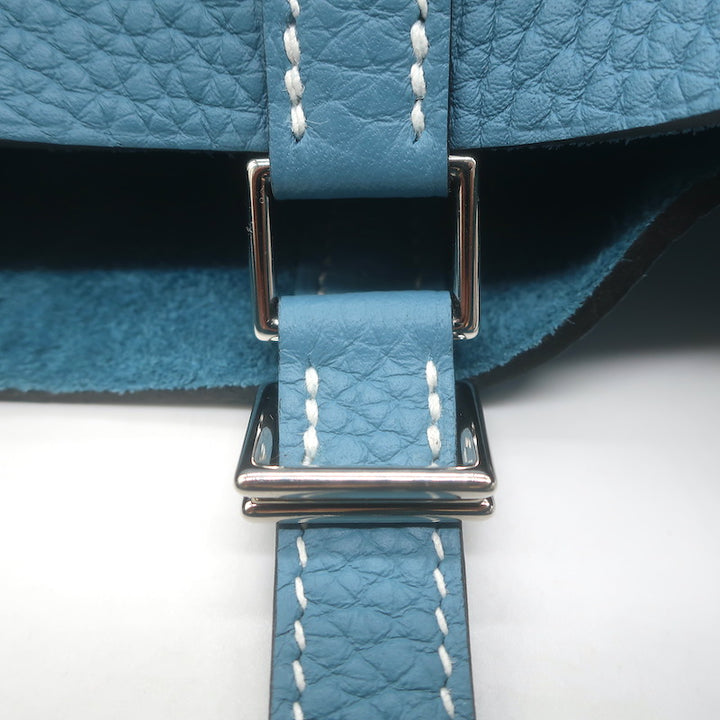 Hermes Picotin Lock 18 Bag Blue Jean Taurillon Clemence Leather NEW