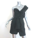 Alexander Wang Deconstructed Tie-Front Mini Tuxedo Dress Black Size 4 NEW