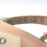 Valentino Rockstud Slide Sandals Gold Metallic Leather Size 36 Open Toe Heels