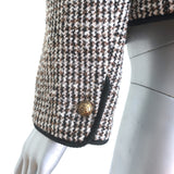 Reiss Luna Cropped Tweed Jacket Brown Wool-Blend Size US 4