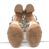 Valentino Rockstud Slide Sandals Gold Metallic Leather Size 36 Open Toe Heels