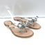 Valentino Rockstud Bow Jelly Flat Thong Sandals Silver Metallic Size 36