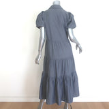 Brochu Walker The Havana Puff Sleeve Tiered Midi Dress Gray Chambray Size Small