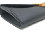Hermes Maillon Chaine d'Ancre Wallet to Go Black Epsom Leather Gold Hardware NEW