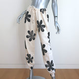 THE GREAT Cropped Sweatpants Cream Daisy Stamp Cotton Size 3