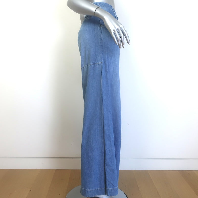 TWP Lulu Wide Leg Jeans Blue Vintage Wash Cotton Size 24