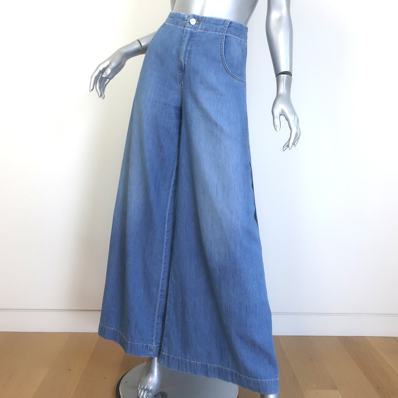 TWP Lulu Wide Leg Jeans Blue Vintage Wash Cotton Size 24