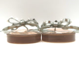 Valentino Rockstud Bow Jelly Flat Thong Sandals Silver Metallic Size 36