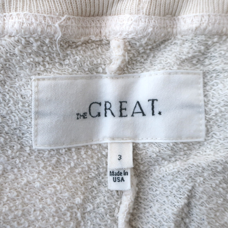 THE GREAT Cropped Sweatpants Cream Daisy Stamp Cotton Size 3