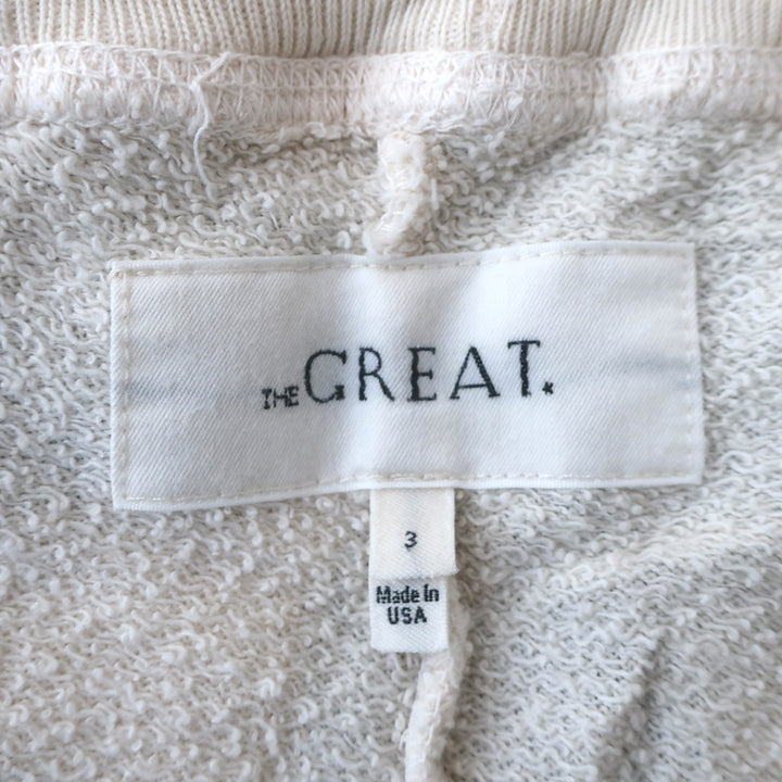 THE GREAT Cropped Sweatpants Cream Daisy Stamp Cotton Size 3