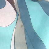 Emilio Pucci Marmo Button Down Shirt Blue Printed Cotton Size 38 Long Sleeve Top