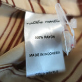 Natalie Martin Isobel Midi Dress Beige & Red Stripe Size Extra Small