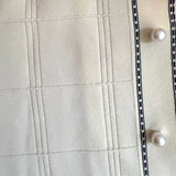 Sandro Lore Faux Pearl-Button Cardigan Ecru Stretch Knit Size 3