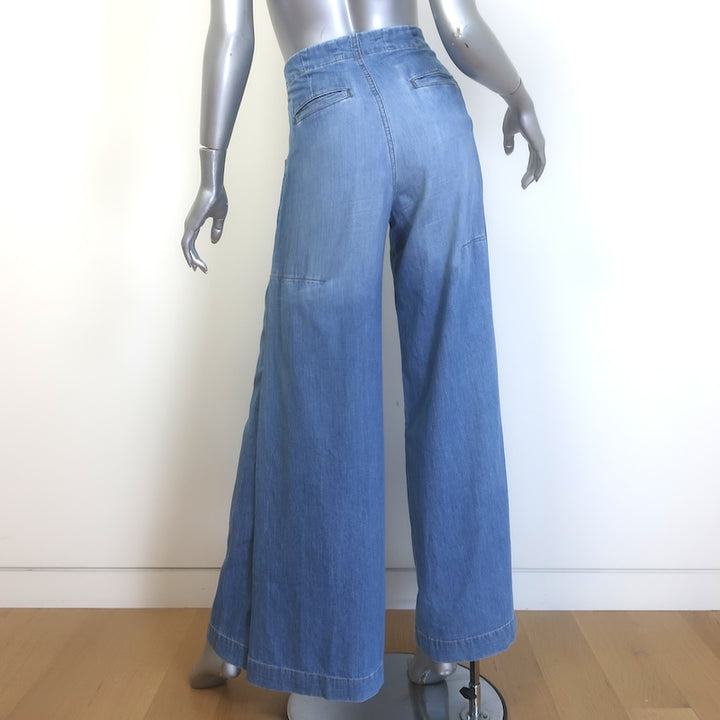 TWP Lulu Wide Leg Jeans Blue Vintage Wash Cotton Size 24
