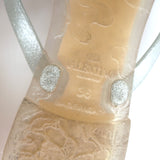 Valentino Rockstud Bow Jelly Flat Thong Sandals Silver Metallic Size 36