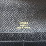 Hermes Maillon Chaine d'Ancre Wallet to Go Black Epsom Leather Gold Hardware NEW