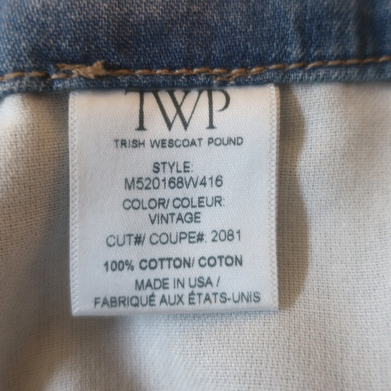 TWP Lulu Wide Leg Jeans Blue Vintage Wash Cotton Size 24