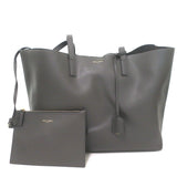 Saint Laurent Shopping Tote Dark Gray Leather Large Shoulder Bag
