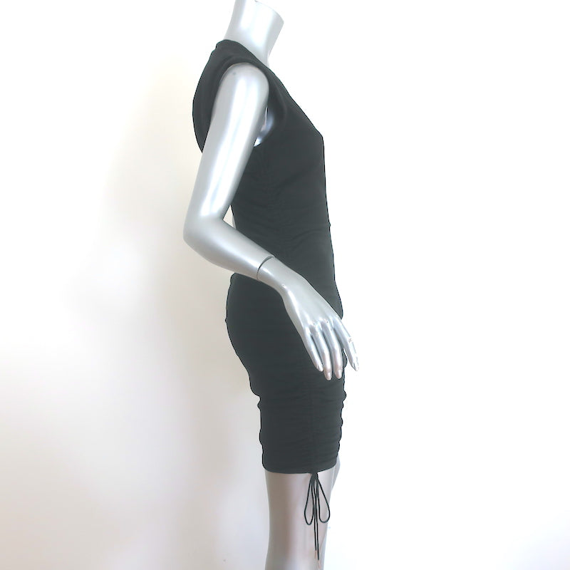 T by Alexander Wang High Twist Side-Tie Mini Dress Black Size Extra Small NEW
