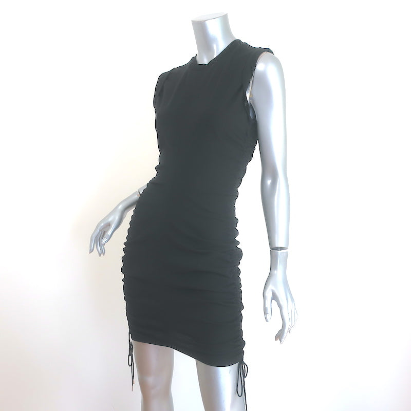 T by Alexander Wang High Twist Side-Tie Mini Dress Black Size Extra Small NEW