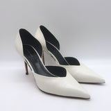 Celine d'Orsay Pointed Toe Pumps White Leather Size 36