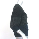 Chanel Colorblock Cashmere Short Sleeve Sweater Navy/Gray Cable Knit Size 40