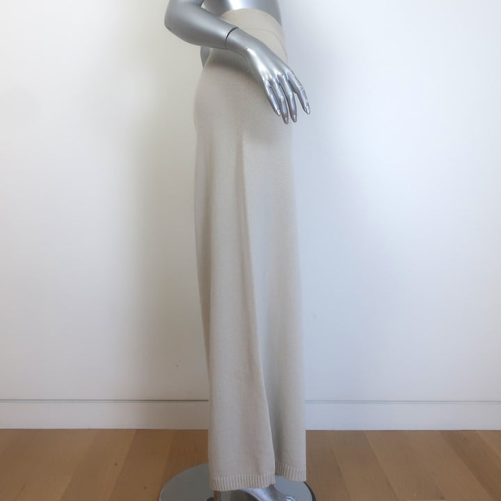 G. Label by goop Joey Wide Leg Sweater Pants Oatmeal Merino Wool Size Large