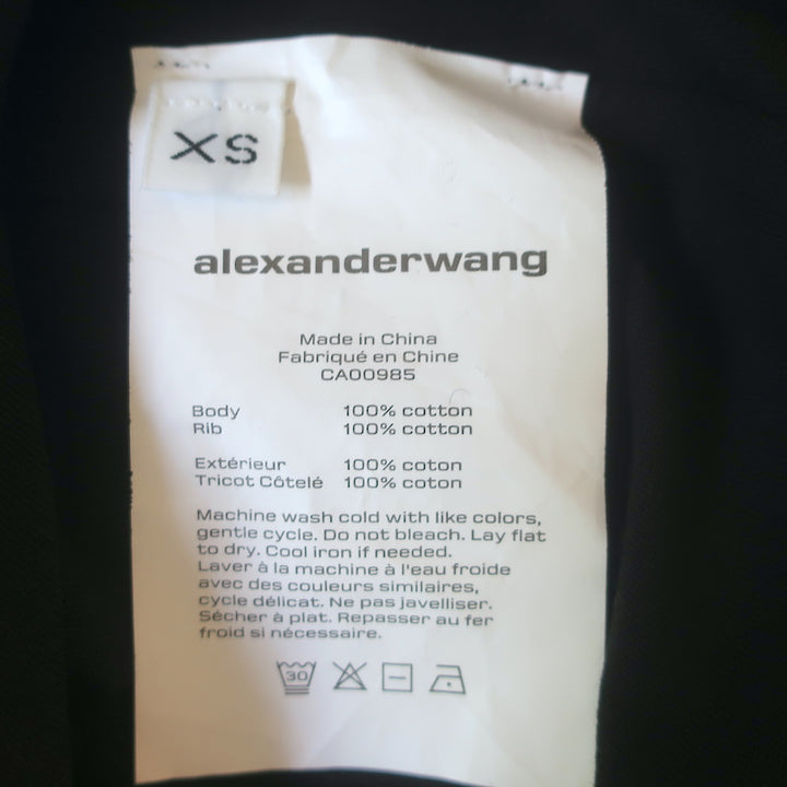T by Alexander Wang High Twist Side-Tie Mini Dress Black Size Extra Small NEW