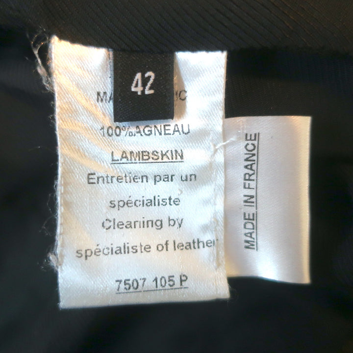 Balmain Double-Zip Leather Biker Jacket Black Size 42
