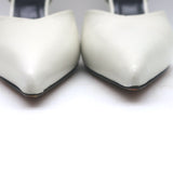 Celine d'Orsay Pointed Toe Pumps White Leather Size 36