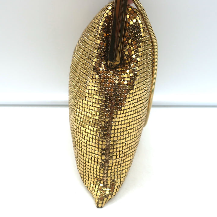 Whiting &amp; Davis Gold Mesh Kiss Lock Mini Evening Bag